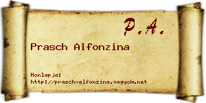 Prasch Alfonzina névjegykártya